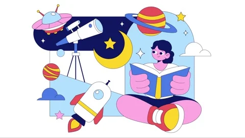 Animation of Astronomy Vector Illustration Stock Footage 332387502