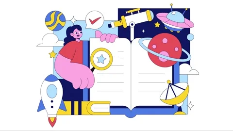 Animation of Astronomy Vector Illustration Stock Footage 332387504