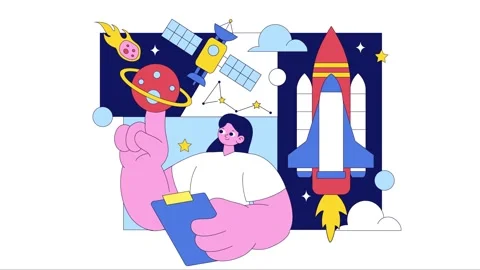 Animation of Astronomy Vector Illustration Stock Footage 332387506