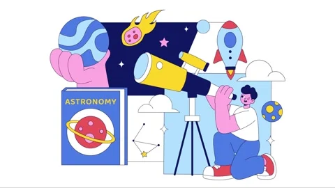 Animation of Astronomy Vector Illustration Stock Footage 332387518