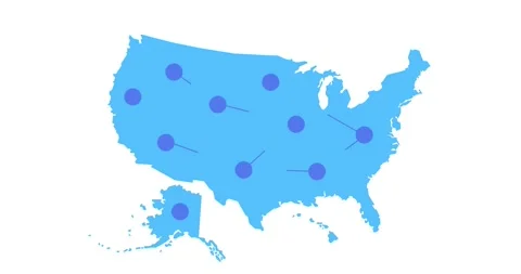 Animation atlas usa map connection line dot blue Vídeo Stock 334775878