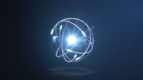 Animation Of Atoms, Electrons Are Spinni 