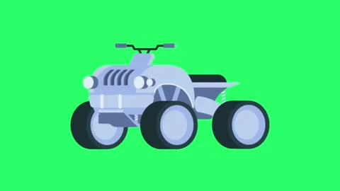 Animation ATV on green screen. Stock Footage 264803914