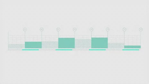 Animation of an audio spectrum consisting of columns. Stock Footage 232350098