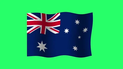 Animation Australia flag isolate on green background. Stock Footage 199168933