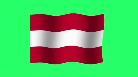 Animation Austria flag isolate on green background. Stock Footage 199168828