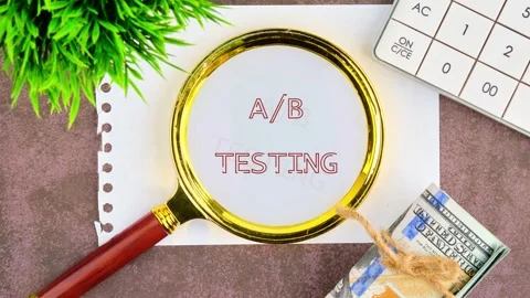 Animation of A/B TESTING text. Unlock the fundamentals of A B testing in Stock Footage 297060243