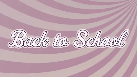 Animation of back to school text banner against radial rays in seamless pattern Stock Footage 328303692