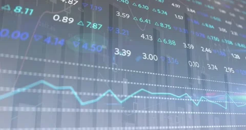 Animation of back to school text banner over statistical and stock market data Stock Footage 330478869