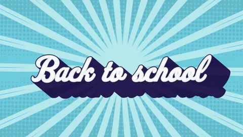 Animation of back to school text over blue pattern background Stock Footage 315649011