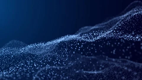 Animation background of blue particles, digital wave. Video stock 228798725