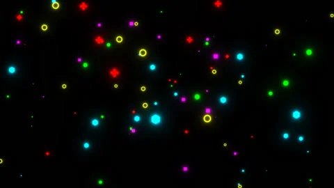Animation background. Colored flying particles.Seamless loop. Stock Footage 98652264
