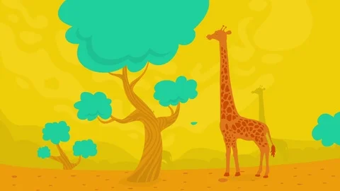 Animation Background Giraffe Stock Footage 72450511