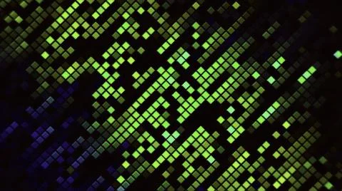 Animation background with the motion of glowing mosaic tiles, seamless loop Stock Illustration
