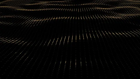 Animation background of particles on surface with waves. Looped seamless Stock Footage 91012385