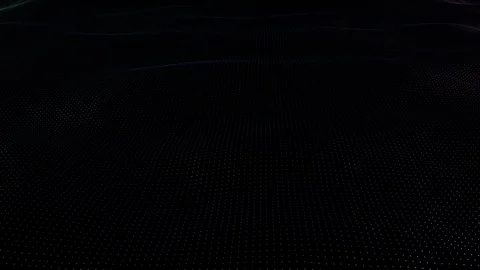 Animation background of particles on surface with waves. Looped seamless Stock Footage 91049962