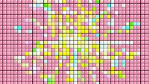 Animation background puzzle motion glowing pink yellow green blue Stock Footage 122228524