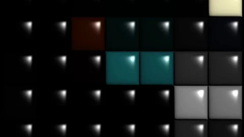 Animation background puzzle motion glowing pink yellow green blue red and white Stock Footage 122228812