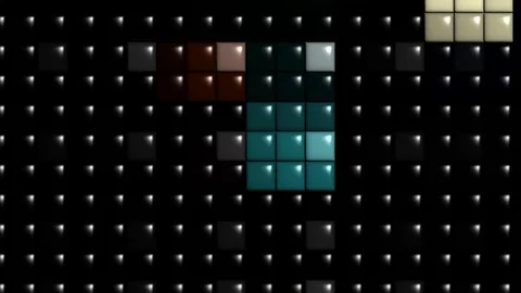 Animation background puzzle motion glowing red and white etc premium Stock Footage 122229198