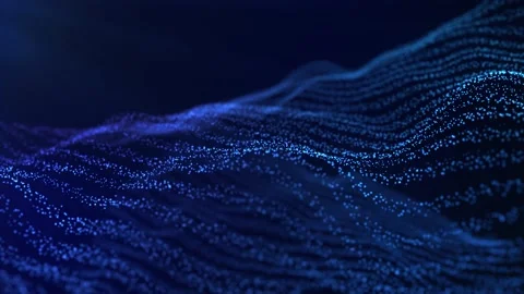 Animation background of shining blue particles, digital wave. Stock Footage 171886371