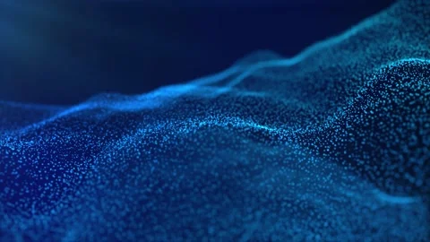 Animation background of shining blue particles, digital wave. Stock Footage 172112665