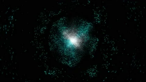 Animation background of shining blue particles, digital wave. Stock Footage 212399851