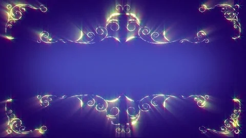 Animation background shiny floral frame in baroque style seamless loop Stock-Footage 82398801