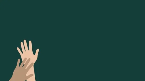 Animation background showing hands stacking on top of each other Video stock 312806120