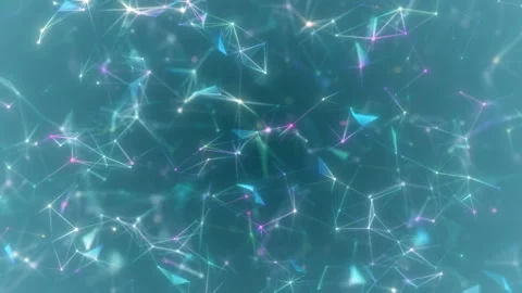 Animation background. Triangles, points and lines interact. Abstract science Stock Footage 109540501