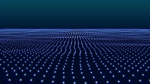 Animation background with wavy lines from blue points. Stock Footage 171720915