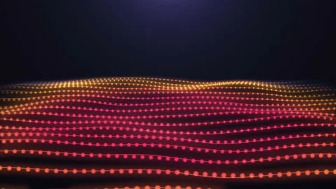 Animation background with wavy lines from red points. Stock Footage 198193253