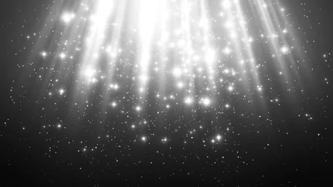 Animation background with white rays and sparkles on black background. Loop Stock Footage 288835702