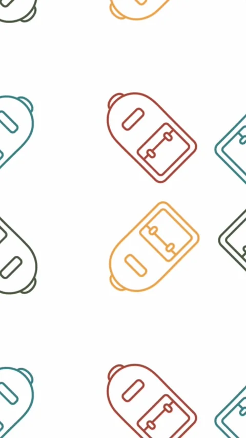 Animation of backpack icons pattern on white background Stock Footage 344525537