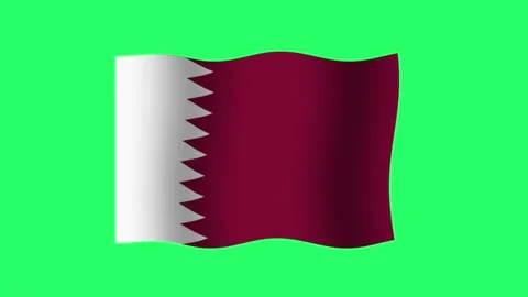 Animation Bahrain flag on green background. Stock Footage 199169888