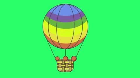 Animation balloon isolate on green screen. Stock Footage 264804030