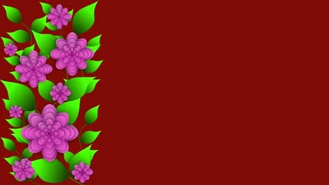 Animation Banner Design with Copy Space. Blossoming Pink Flowers. Stock Footage 240033816