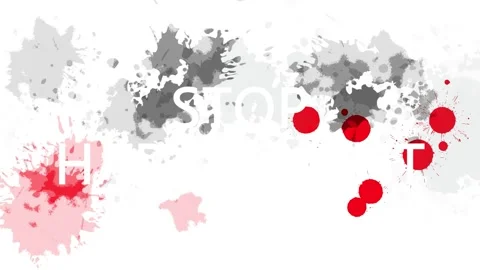 Animation banner with slogan. Stop Harassment. Drawn background with watercolor Stock Footage 131919172