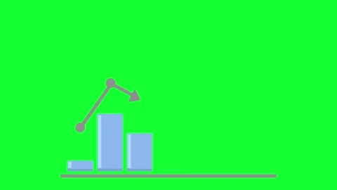 Animation bar chart growing on a green screen. Stock Footage 315505367