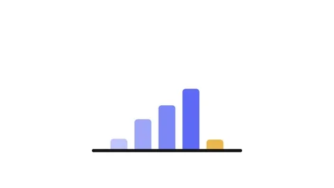 Animation of a bar graph with an upward arrow, representing financial growth 스톡 동영상 302811947
