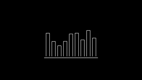 Animation of bar graph with white outline Stock Footage 124295016