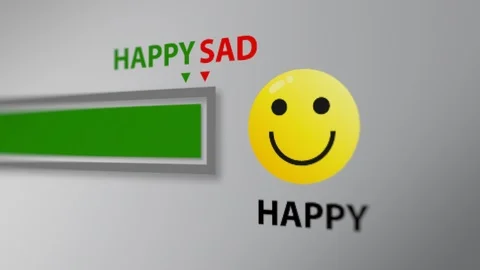Animation of Bar Indicator With Happy and Unhappy Stock Footage 119239338