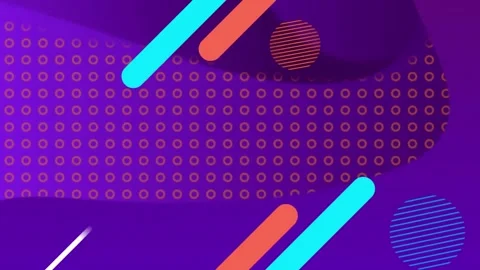 Animation of bars, circles over dots against wave pattern in background Video stock 247123810