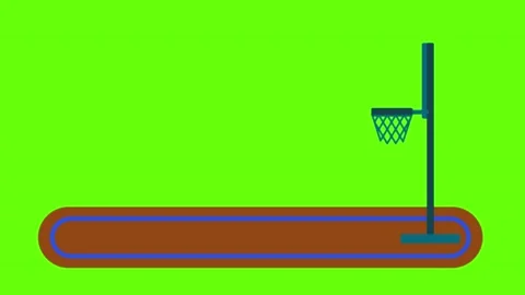 Animation Of A Basketball Court On A Gre Stock Video Pond