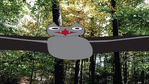 Animation of a bat flying in and out among trees in forest. Stock Footage 271540109