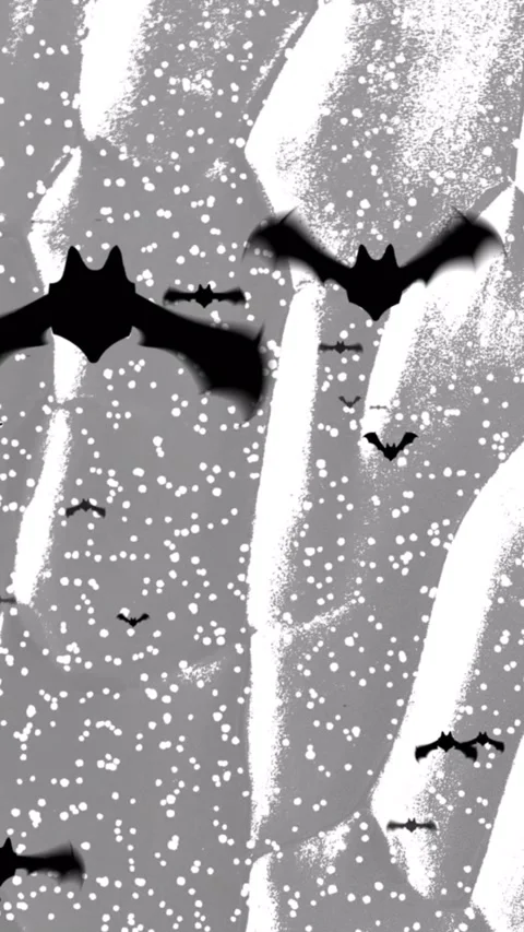 Animation of bats flying over moving shapes Stock Footage 343497273