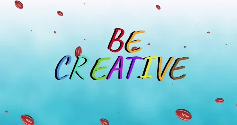 Animation of be creative text over rugby balls with wales text Stock Footage 330724836