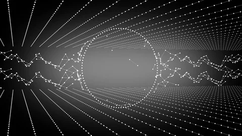 Animation of beaming ring connected to blockchain connection in the global Stock Footage 123500670