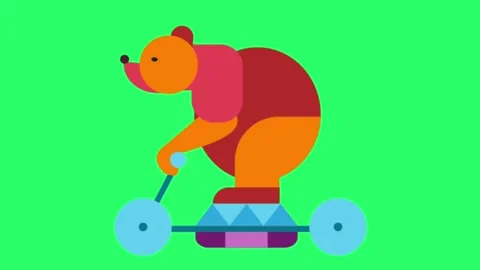 Animation bear show circus object on green screen. Stock Footage 277239427
