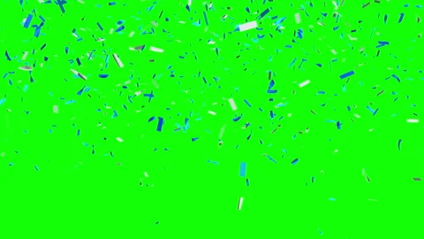 Animation of beautiful sparkling blue confetti on a green background. Stock Footage 320515180