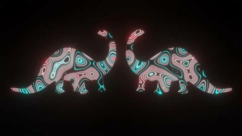 Animation of beautiful texture formation on the two large dinosaur's body shape. Stock Footage 145737699